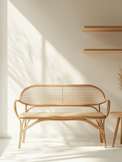 Wabi-sabi style solid wood wicker sofa category: Japanese modern and simple wabi-sabi style retro original solid wood wicker sofa - Image 5
