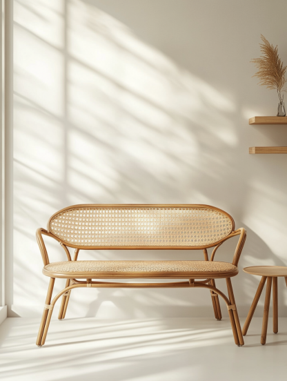 Wabi-sabi style solid wood wicker sofa category: Japanese modern and simple wabi-sabi style retro original solid wood wicker sofa - Image 4