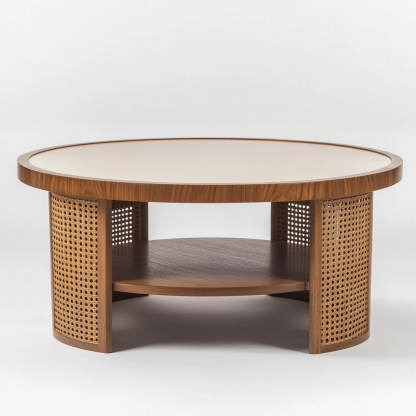 Balcony wicker Indonesian wicker small coffee table, living room real wicker round coffee table, simple new Chinese style casual coffee table - Image 9