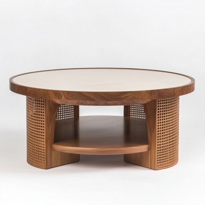 Balcony wicker Indonesian wicker small coffee table, living room real wicker round coffee table, simple new Chinese style casual coffee table - Image 8