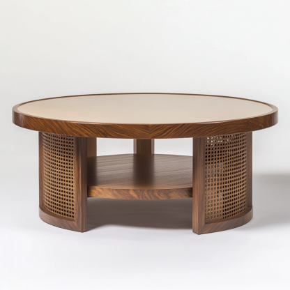 Balcony wicker Indonesian wicker small coffee table, living room real wicker round coffee table, simple new Chinese style casual coffee table - Image 7