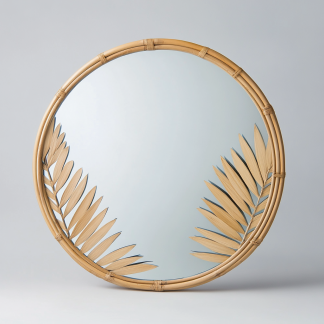 Creative straw rope decorative mirrors, hotel and homestay living room wall hanging mirrors, round makeup mirrors, wall-mounted round mirrors