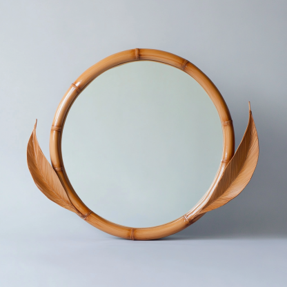 Creative straw rope decorative mirrors, hotel and homestay living room wall hanging mirrors, round makeup mirrors, wall-mounted round mirrors - Image 5