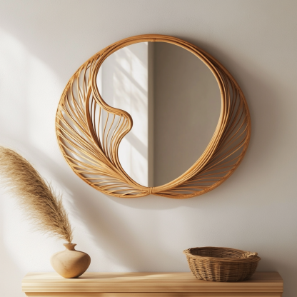Handmade art style makeup mirror, simple American and Japanese bathroom mirror, no installation instructions - Image 9