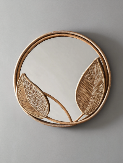 Solid wood new Chinese-style French metal dressing mirror, light luxury wabi-sabi style fitting and makeup mirror - Image 4