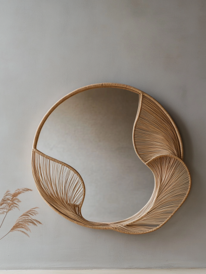 Solid wood new Chinese-style French metal dressing mirror, light luxury wabi-sabi style fitting and makeup mirror - Image 3