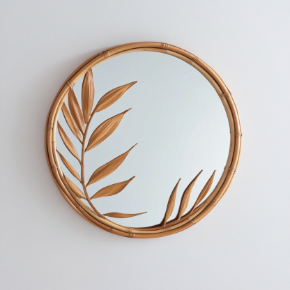 Creative straw rope decorative mirrors, hotel and homestay living room wall hanging mirrors, round makeup mirrors, wall-mounted round mirrors - Image 7