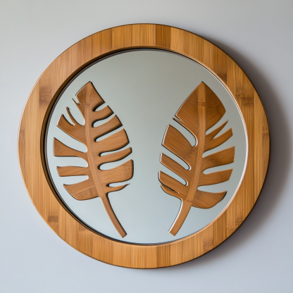 Handmade art style makeup mirror, simple American and Japanese bathroom mirror, no installation instructions - Image 2