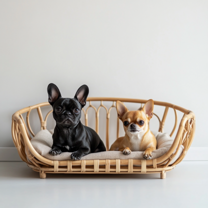 Pet bed, wicker dog bed, cat bed, American-style retro solid wood animal house furniture, Teddy Bichon Frise dog mattress - Image 8