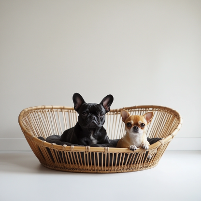 Pet bed, wicker dog bed, cat bed, American-style retro solid wood animal house furniture, Teddy Bichon Frise dog mattress - Image 8