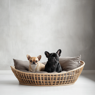 Pet bed, wicker dog bed, cat bed, American-style retro solid wood animal house furniture, Teddy Bichon Frise dog mattress