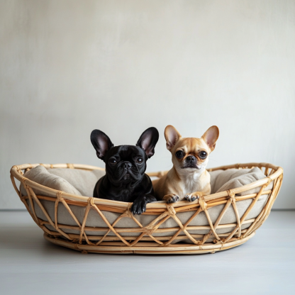 Pet bed, wicker dog bed, cat bed, American-style retro solid wood animal house furniture, Teddy Bichon Frise dog mattress - Image 8