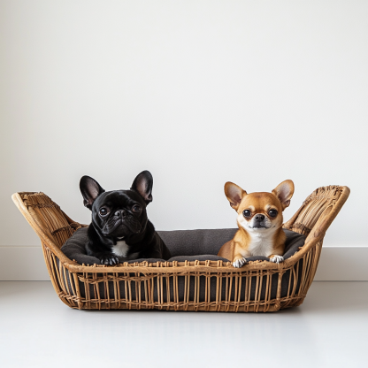 Pet bed, wicker dog bed, cat bed, American-style retro solid wood animal house furniture, Teddy Bichon Frise dog mattress - Image 7