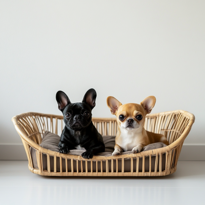 Pet bed, wicker dog bed, cat bed, American-style retro solid wood animal house furniture, Teddy Bichon Frise dog mattress - Image 8