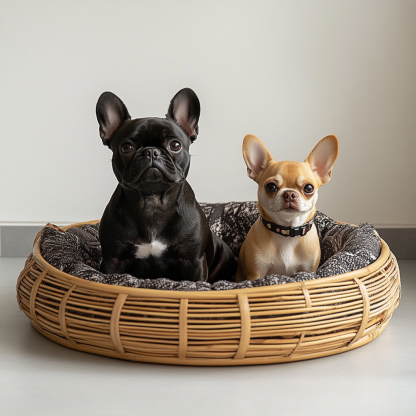 Pet bed, wicker dog bed, cat bed, American-style retro solid wood animal house furniture, Teddy Bichon Frise dog mattress - Image 8