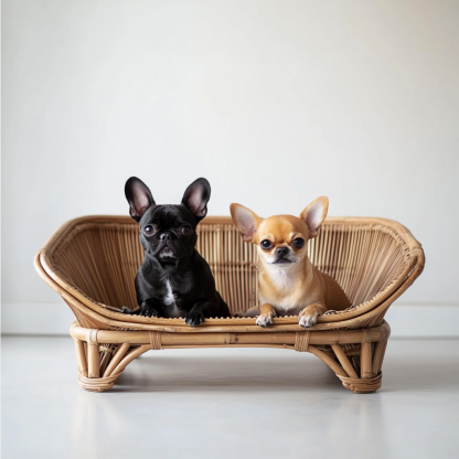 10 Pet beds, wicker dog beds, cat beds, American-style retro solid wood animal house furniture, Teddy Bichon Frise dog bed MATS - Image 7