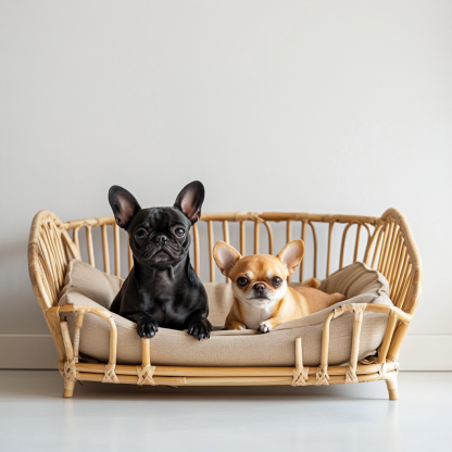 Pet bed, wicker dog bed, cat bed, American-style retro solid wood animal house furniture, Teddy Bichon Frise dog mattress - Image 9