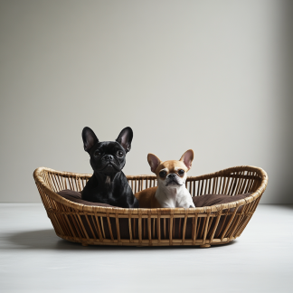 Pet bed, wicker dog bed, cat bed, American-style retro solid wood animal house furniture, Teddy Bichon Frise dog mattress