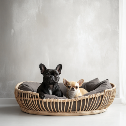 Pet bed, wicker dog bed, cat bed, American-style retro solid wood animal house furniture, Teddy Bichon Frise dog mattress - Image 6