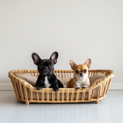 Pet bed, wicker dog bed, cat bed, American-style retro solid wood animal house furniture, Teddy Bichon Frise dog mattress - Image 7