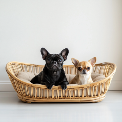 Pet bed, wicker dog bed, cat bed, American-style retro solid wood animal house furniture, Teddy Bichon Frise dog mattress - Image 8