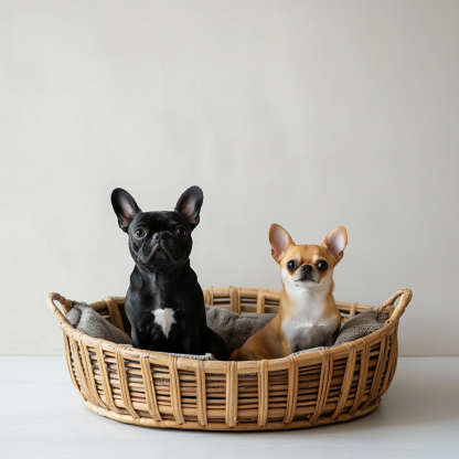 10 Pet beds, wicker dog beds, cat beds, American-style retro solid wood animal house furniture, Teddy Bichon Frise dog bed MATS - Image 3