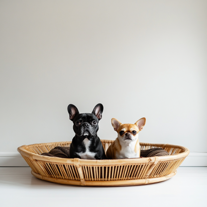 Pet bed, wicker dog bed, cat bed, American-style retro solid wood animal house furniture, Teddy Bichon Frise dog mattress - Image 7