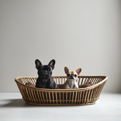 Pet bed, wicker dog bed, cat bed, American-style retro solid wood animal house furniture, Teddy Bichon Frise dog mattress - Image 5