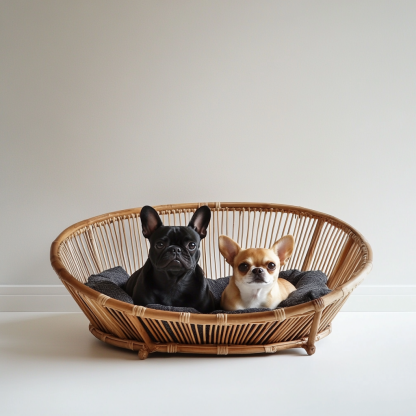 Pet bed, wicker dog bed, cat bed, American-style retro solid wood animal house furniture, Teddy Bichon Frise dog mattress - Image 7
