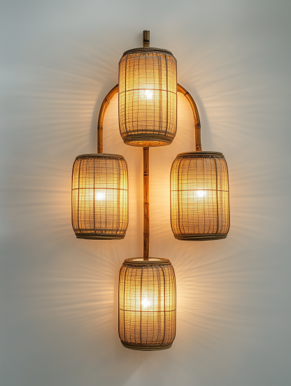 Chinese-style rural retro bamboo hat chandelier, restaurant, bamboo woven antique straw hat, farmhouse, coffee shop, personalized and creative chandelier - Image 10
