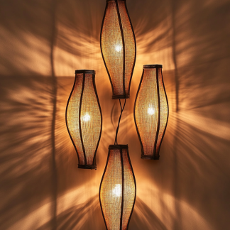 Bedroom floor lamp, living room creative sofa, model room decorative items, metal entrance hall, Chinese style