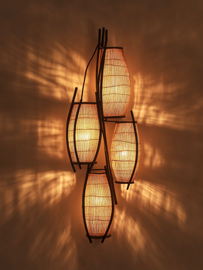 Bedroom floor lamp, living room creative sofa, model room decorative items, metal entrance hall, Chinese style - Image 3