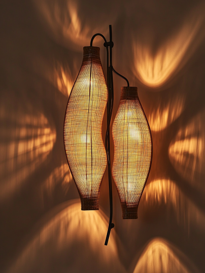 Bedroom floor lamp, living room creative sofa, model room decorative items, metal entrance hall, Chinese style - Image 8