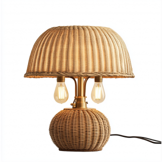 Wabi-sabi style living room desk lamp, Japanese retro homestay study, bedroom bedside, vintage tea room lamp, rattan lamps