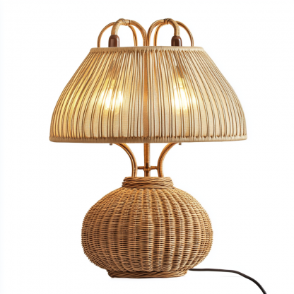 Restaurant rattan woven floor lamp, Zen-inspired homestay candlestick, handmade hotel shop, bedroom clothing store, decorative items - Image 7