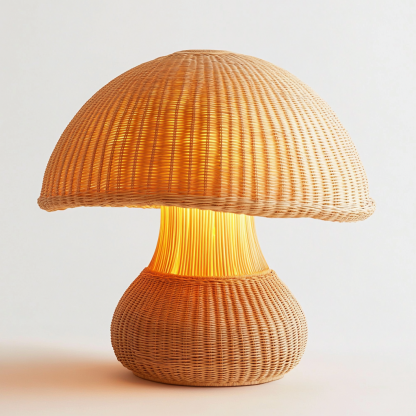 Wabi-sabi style homestay desk lamp, Chinese retro bedroom, study, living room side cabinet decoration, handmade bedside lamp, rattan weaving - Image 8