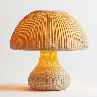 Wabi-sabi style homestay desk lamp, Chinese retro bedroom, study, living room side cabinet decoration, handmade bedside lamp, rattan weaving - Image 7