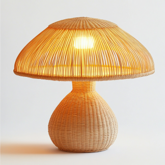 Wabi-sabi style homestay desk lamp, Chinese retro bedroom, study, living room side cabinet decoration, handmade bedside lamp, rattan weaving