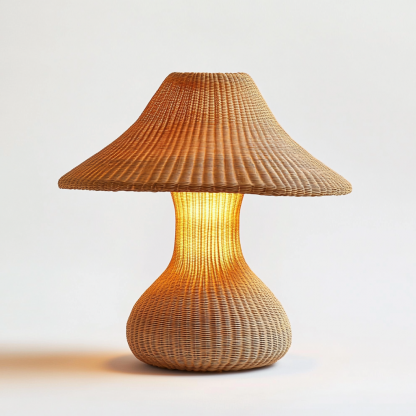 Wabi-sabi style retro rattan table lamp, bedroom bedside lamp, and decorative atmosphere light for homestays and hotels - Image 9