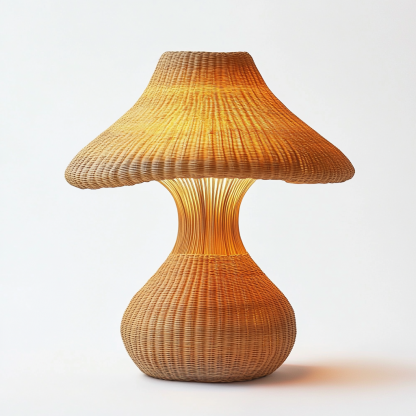 Wabi-sabi style retro rattan table lamp, bedroom bedside lamp, and decorative atmosphere light for homestays and hotels - Image 6