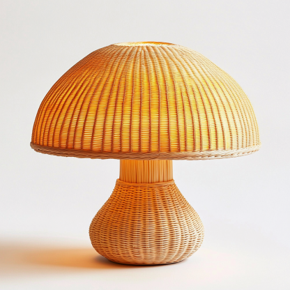 Wabi-sabi style homestay desk lamp, Chinese retro bedroom, study, living room side cabinet decoration, handmade bedside lamp, rattan weaving - Image 5