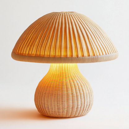 Wabi-sabi style homestay desk lamp, Chinese retro bedroom, study, living room side cabinet decoration, handmade bedside lamp, rattan weaving - Image 4