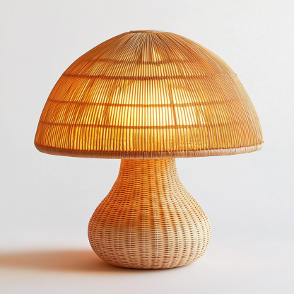 Wabi-sabi style homestay desk lamp, Chinese retro bedroom, study, living room side cabinet decoration, handmade bedside lamp, rattan weaving - Image 2