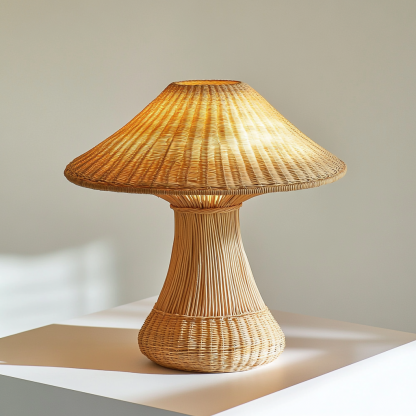 20 Wabi-sabi style living room desk lamp, Japanese retro homestay study, bedroom bedside, vintage tea room lamp, rattan lamp - Image 9