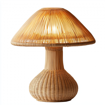 Wabi-sabi style living room desk lamp, Japanese retro homestay study, bedroom bedside, vintage tea room lamp, rattan lamps - Image 3