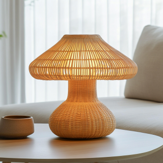 20 Wabi-sabi style living room desk lamp, Japanese retro homestay study, bedroom bedside, vintage tea room lamp, rattan lamp