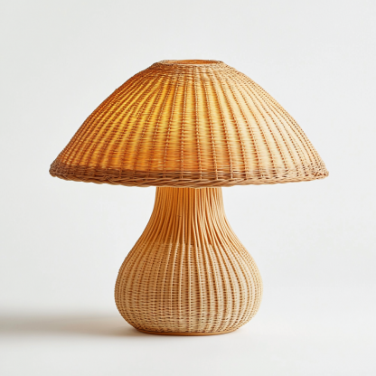 Wabi-sabi style retro rattan table lamp, bedroom bedside lamp, and decorative atmosphere light for homestays and hotels - Image 5