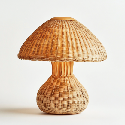 Wabi-sabi style retro rattan table lamp, bedroom bedside lamp, and decorative atmosphere light for homestays and hotels - Image 4