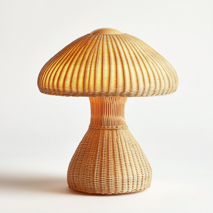 Wabi-sabi style retro rattan table lamp, bedroom bedside lamp, and decorative atmosphere light for homestays and hotels - Image 3