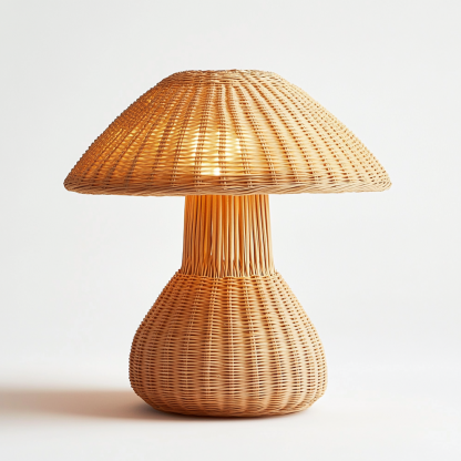 Wabi-sabi style retro rattan table lamp, bedroom bedside lamp, and decorative atmosphere light for homestays and hotels - Image 2